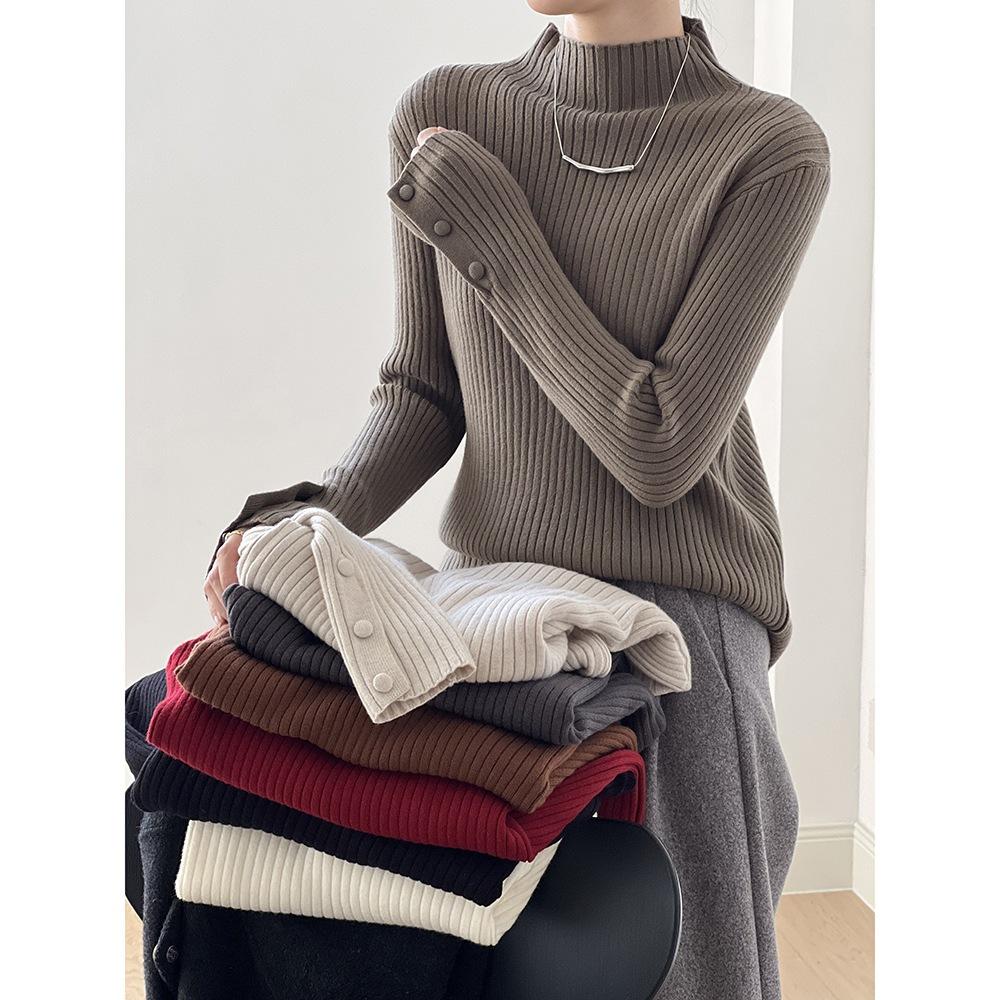 貓町選品🐯【YP1109】台灣現貨 實拍半高領軟糯寬鬆針織衫-細節圖6