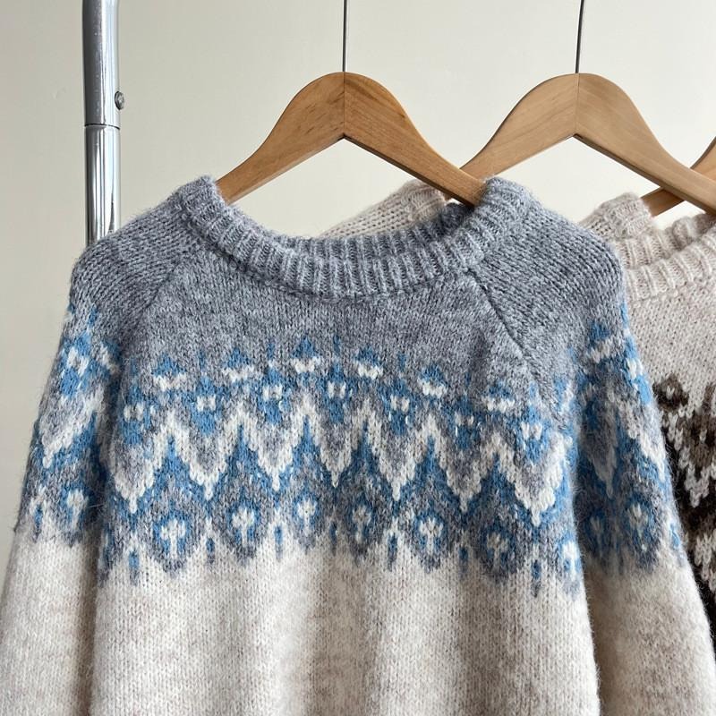 貓町選品🐯現貨 顏色一件實拍冬季柔軟提花寬鬆厚針織毛衣（8％羊毛）cimMB685-細節圖8