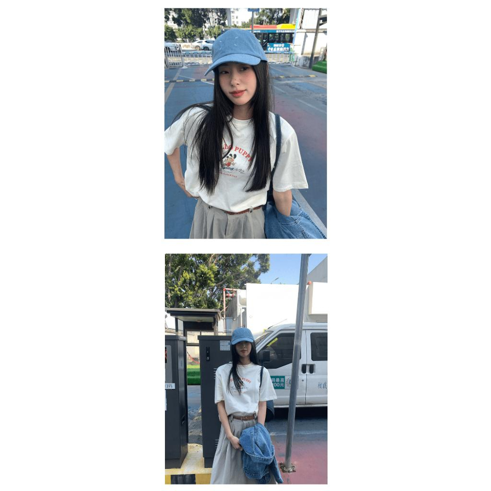 貓町選品🐯台灣現貨【H5031】實拍韓系狗狗印花棉質T恤-細節圖7