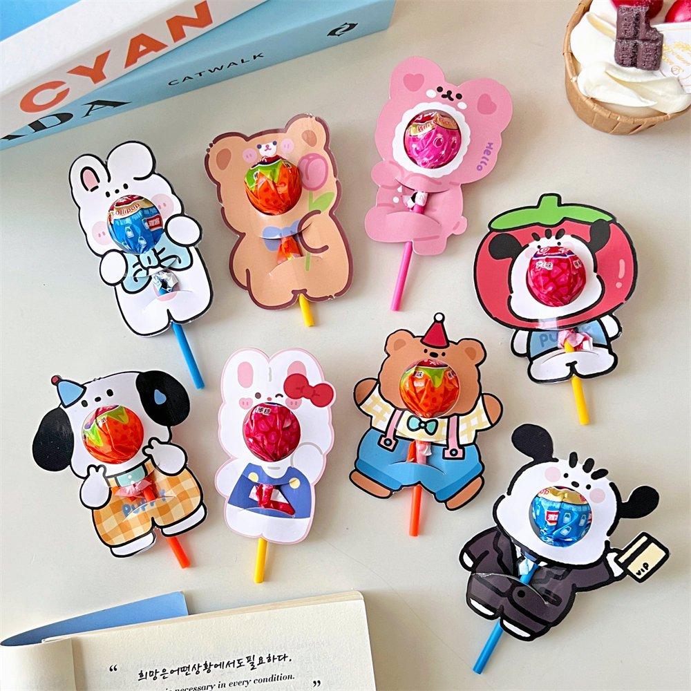 貓町選品🐯現貨 幼兒園禮物 棒棒糖卡紙 卡片祝福賀卡 兒童糖果禮物包裝 裝飾卡片-細節圖3