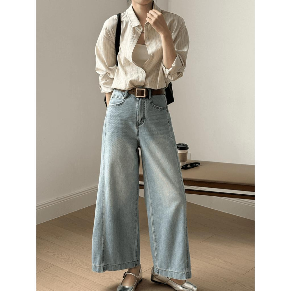 貓町選品🐯台灣現貨【Y82205】實拍韓國春夏氣質休閒條紋襯衫-細節圖4