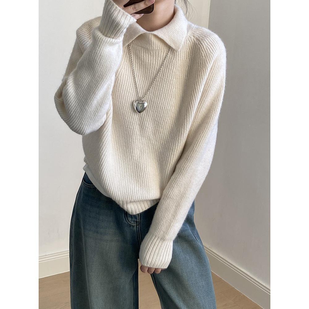 貓町選品🐯台灣現貨【YP2437】實拍復古高翻領個性針織毛衣-細節圖5