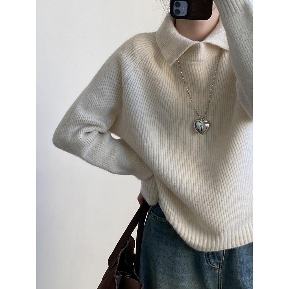 貓町選品🐯台灣現貨【YP2437】實拍復古高翻領個性針織毛衣-細節圖6