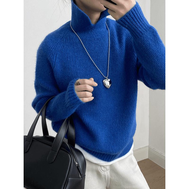 貓町選品🐯台灣現貨【YP2437】實拍復古高翻領個性針織毛衣-細節圖7