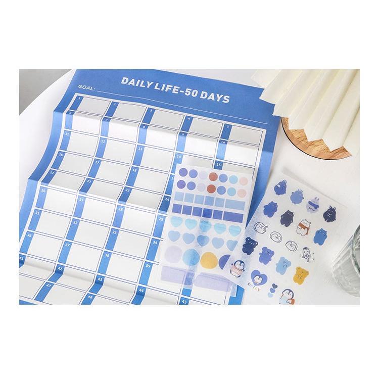 貓町選品🐯台灣現貨PaperMore 打卡表 尋夢啟示系列 清新可愛 手帳素材 牆貼計畫表 2款-細節圖4