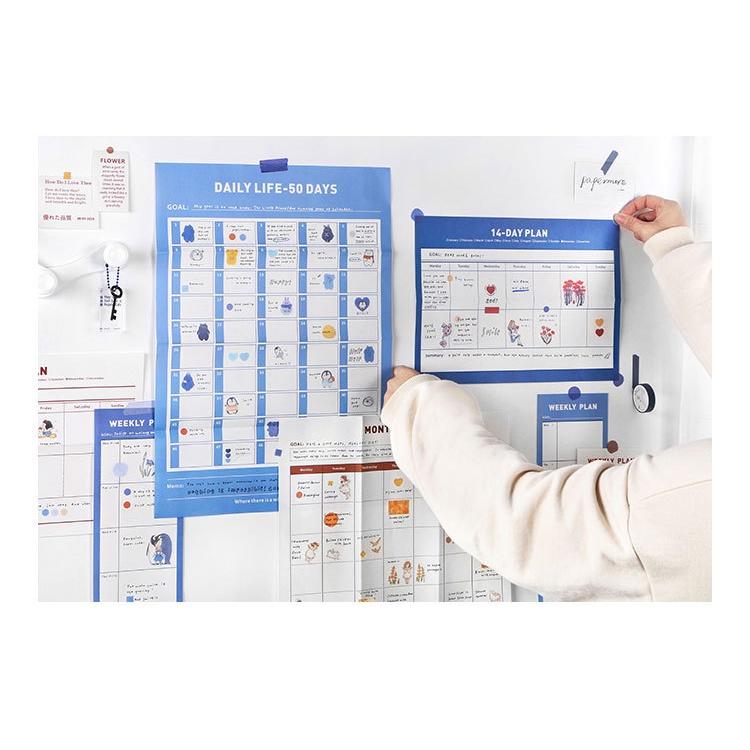 貓町選品🐯台灣現貨PaperMore 打卡表 尋夢啟示系列 清新可愛 手帳素材 牆貼計畫表 2款-細節圖6