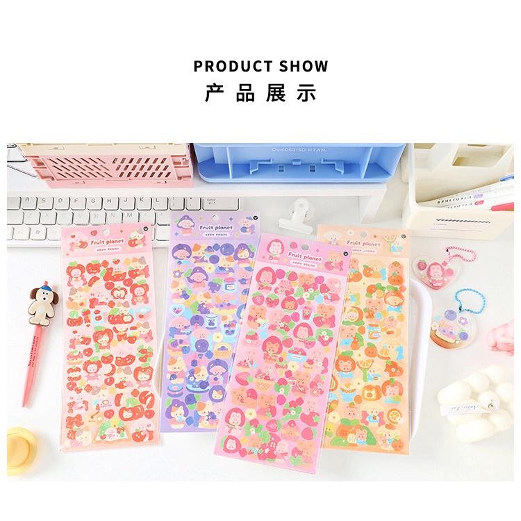 貓町選品🐯現貨 Infeelme水果星球 閃膜手帳咕卡 圓盤 裝飾貼紙 手帳素材貼紙-細節圖5