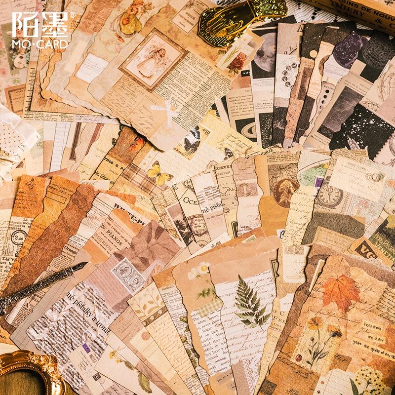 貓町選品🐯台灣現貨 陌墨 混和材質 復古 素材紙 時光獨白系列 手帳打底紙 6款-細節圖2