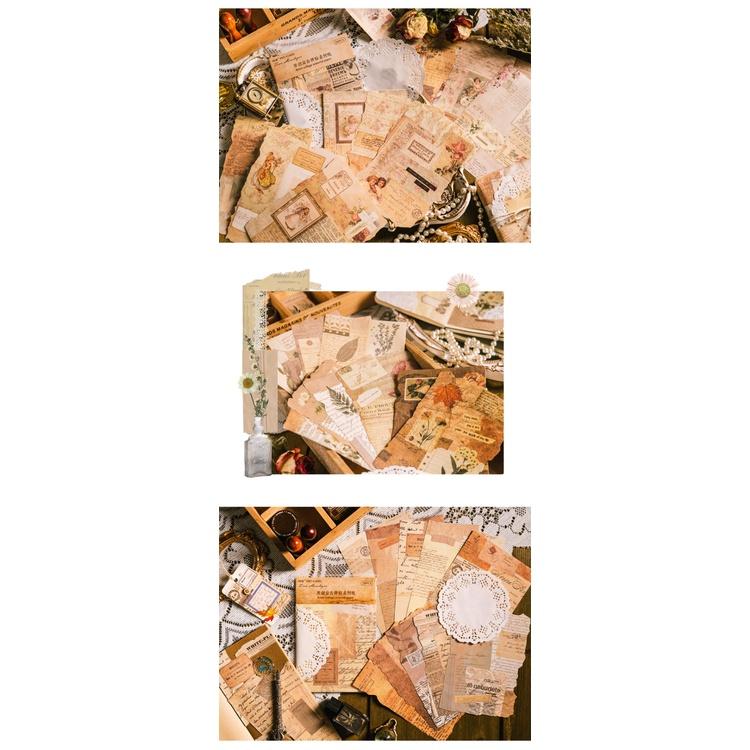 貓町選品🐯台灣現貨 陌墨 混和材質 復古 素材紙 時光獨白系列 手帳打底紙 6款-細節圖6