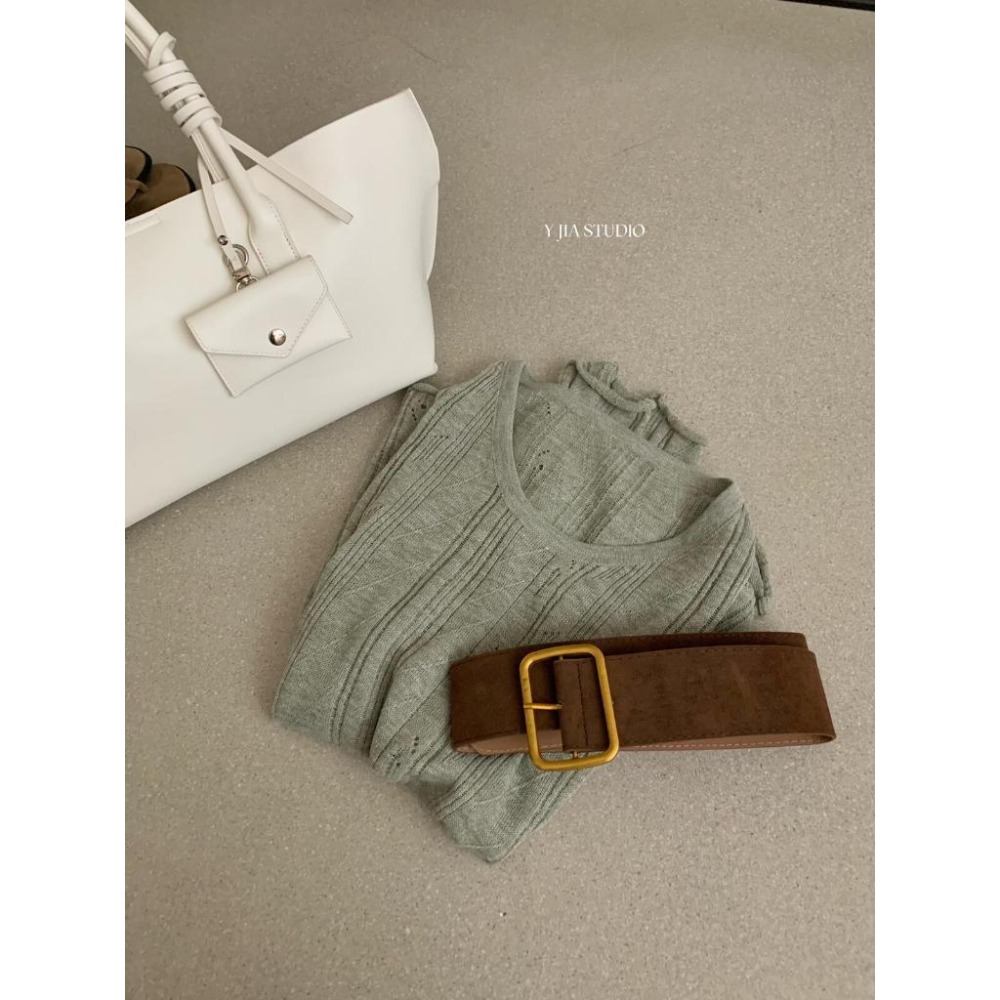 貓町選品🐯J3002 【配腰帶】防曬背心女 夏季寬鬆露肩上衣 文藝慵懶風 輕薄透氣防曬罩衫 深灰/灰綠/米白/黃色-細節圖7