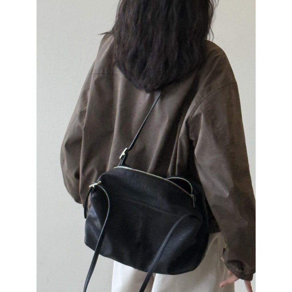 貓町選品🐯【質感加分】Y26286 秋季 麂皮短外套 女 寬鬆休閒棒球夾克 韓系百搭防風外套 咖啡色-細節圖6