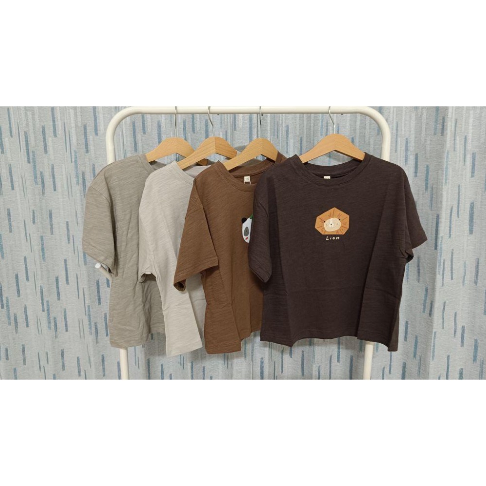 貓町選品🐯110台灣現貨【童趣動物短袖】夏季純棉韓版卡通T恤｜小熊小獅子小熊貓｜中性簡約風上衣｜男女童百搭短T-細節圖6