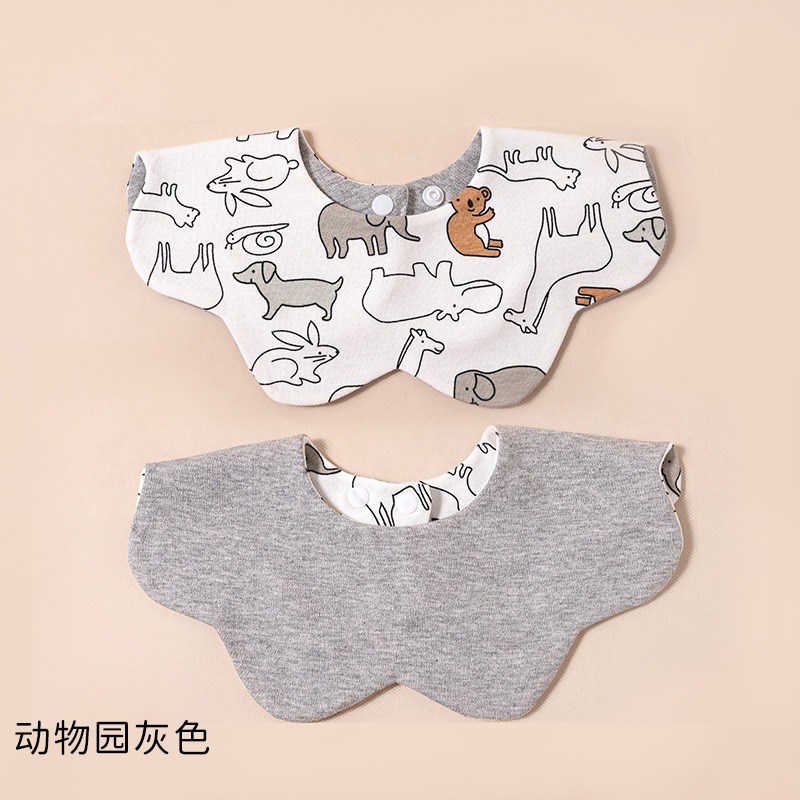 【ONE KIDS BABY】寶寶純棉口水巾｜柔軟親膚／雙面圍兜／圍兜兜 雙面圍兜兜／口水巾 ／純棉寶寶圍兜-規格圖2