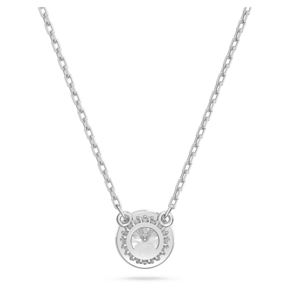 【輕鬆購精品百貨】SWAROVSKI 施華洛世奇 Una 圓形切割滿圈中心白色水晶 鍍白金項鍊 5636264-細節圖4