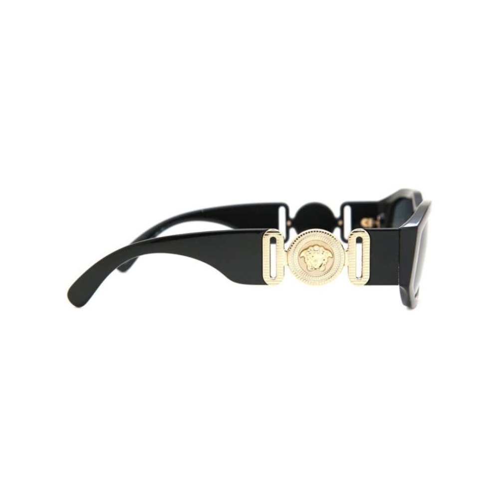 【輕鬆購精品百貨】VERSACE 鏡腳金色女王頭 六邊幾何鏡框 黑色墨鏡 VE4361 GB1/87-細節圖3