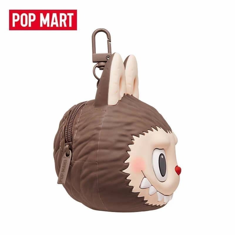 【輕鬆購精品百貨】POP MART 泡泡瑪特 LABUBU Originals 棕色硅膠耳機包 掛件 零錢包 收納包-細節圖2