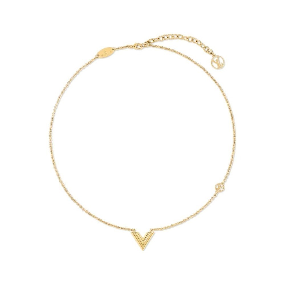 【輕鬆購精品百貨】✨免運✨LOUIS VUITTON 路易威登 LV經典款 金色V字項鍊 M61083-細節圖2