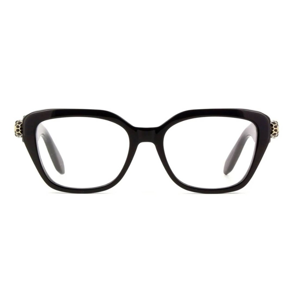 【輕鬆購精品百貨】✨免運✨BVLGARI 方形膠框鏡腳經典蛇頭平光眼鏡 BV50021I 53001-細節圖2