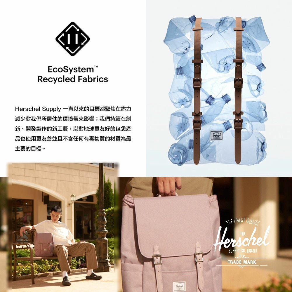 【輕鬆購精品百貨】Herschel Retreat Mini 後背包6.5L 黑 粉-細節圖3