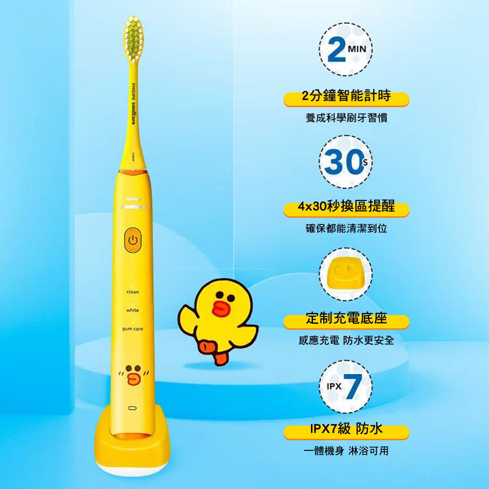 【Philips 飛利浦】LINE莎莉聯名音波電動牙刷HX2482 贈 西歐科技 藍光噴霧無線消毒槍CME-SK800-細節圖2