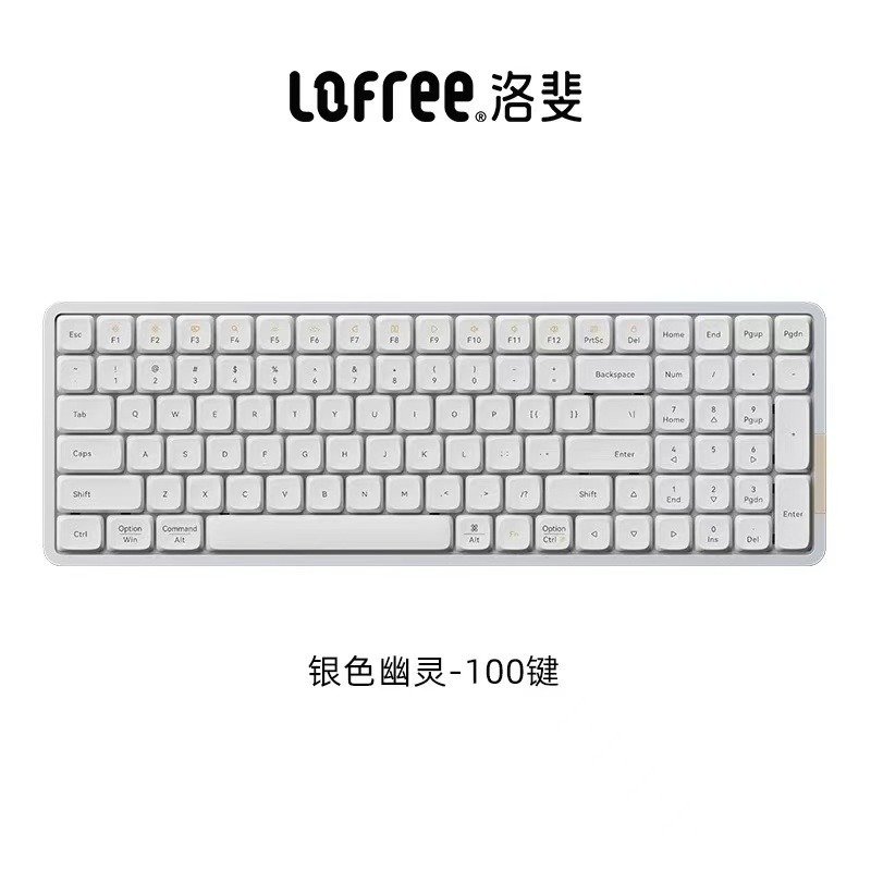 Lofree洛斐 100鍵矮軸機械鍵盤(銀色幽靈/深空幻影) 贈送注音輸入轉印貼紙-規格圖4