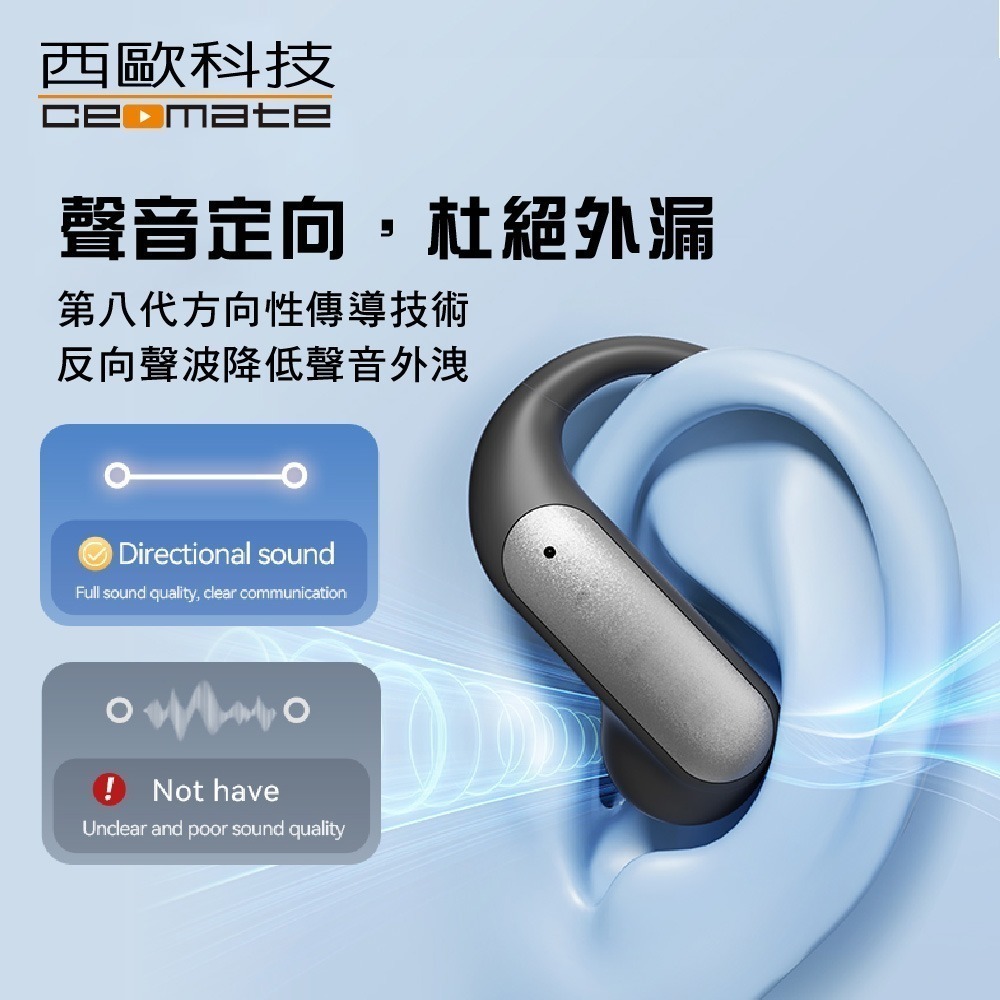 【西歐科技】AI即時翻譯傳導式藍牙耳機(黑色/銀色)CME-AE1180 贈【西歐科技】地中海充電器-細節圖5
