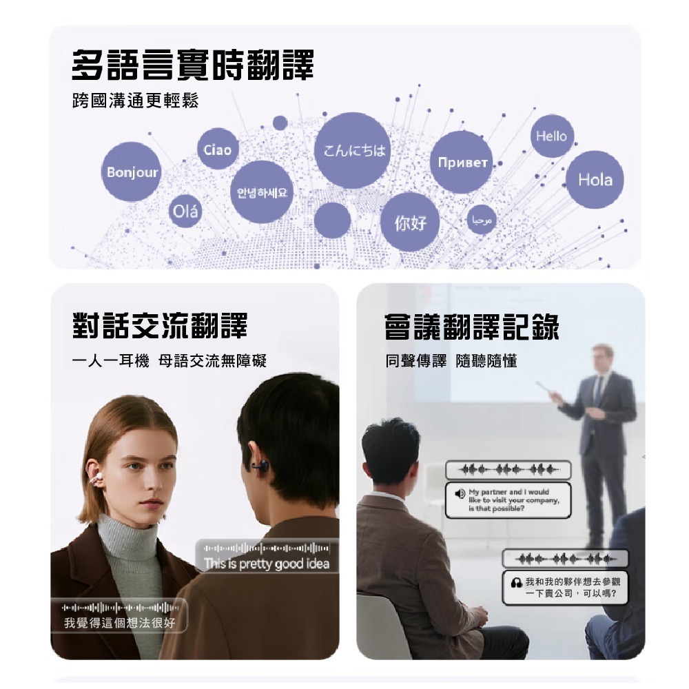 【西歐科技】AI 即時翻譯入耳式藍牙耳機 (黑色/白色)CME-AE1280 贈【西歐科技】地中海充電器-細節圖5