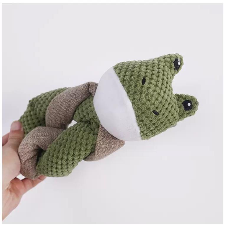 現貨 狗狗玩具發聲玩具自嗨解悶磨牙耐咬兔毛绒中型犬大型犬玩具陪伴玩偶兔子樹懶小熊青蛙造型可愛玩具-細節圖4