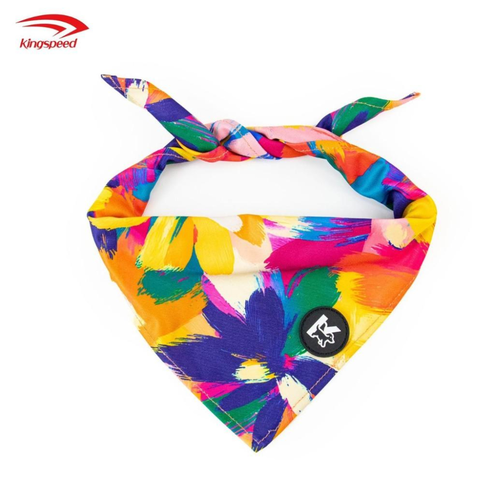 現貨 科派K系列寵物口水巾繽紛油畫花卉質感系列 超強吸水 舒適柔軟 時尚印花圖案大型犬中型犬適用-細節圖2
