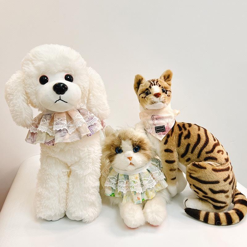 現貨 新款寵物領巾三角巾口水巾貓咪狗狗圍脖頸部裝飾花園系列渲染蝴蝶綠意盎然-細節圖2