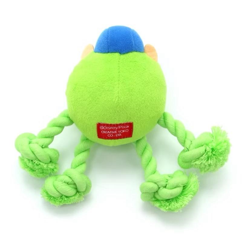 現貨 [ PET PARADISE ] 正版日本連線商品玩具總動員大眼怪麥克華斯基繩結BB叫玩具中小型犬玩具拉扯拔河玩具-細節圖5