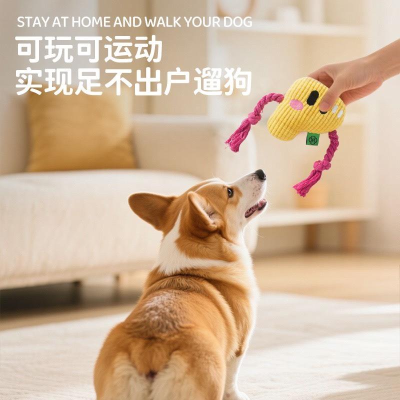 現貨 寵物玩具可愛P字娃娃發聲玩具磨牙自嗨解悶玩具棉繩玩具狗狗貓貓玩具中小型犬玩具-細節圖4