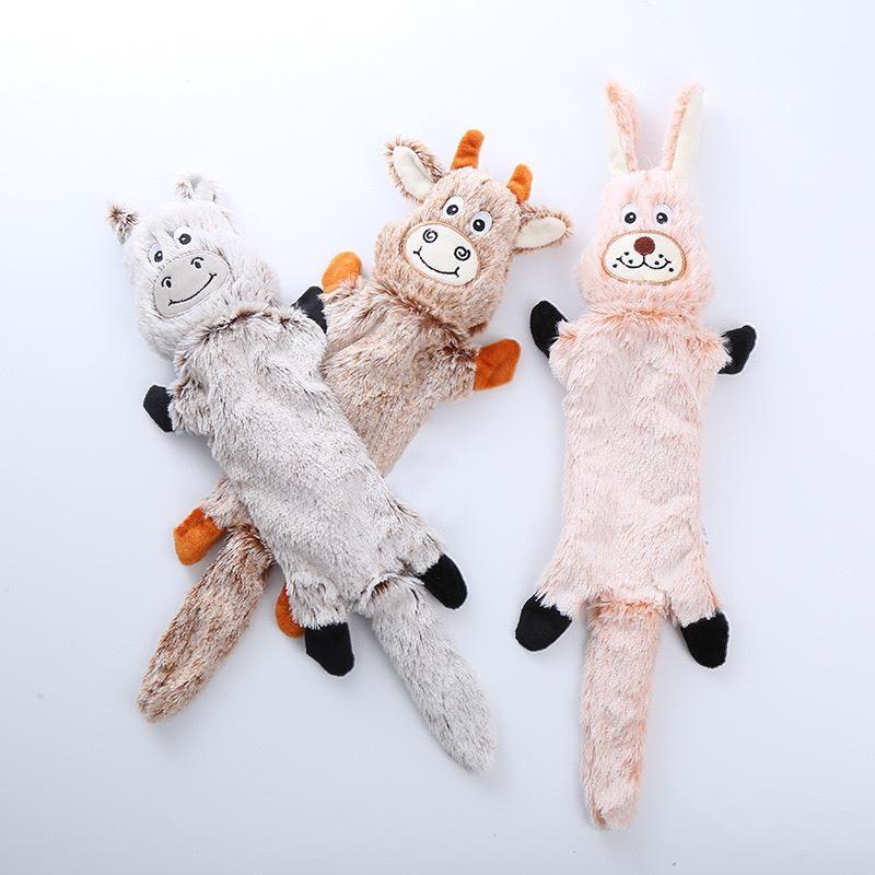 現貨 寵物玩具卡通小牛小驢子小兔子毛絨玩具 磨牙耐咬發聲玩具響紙玩具狗狗玩具 中小型犬玩具-細節圖2
