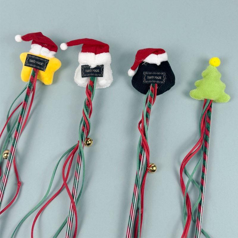 現貨 可愛逗貓棒寵物玩具貓咪玩具聖誕節系列搭配小鈴鐺逗猫棒自嗨解悶貓咪玩具-細節圖4