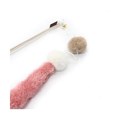 現貨 [ PET PARADISE ] 日本連線商品 質感逗貓棒 粉色小尾巴+小球逗貓棒-細節圖2