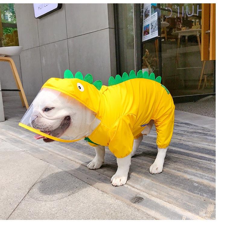 HeyElf 法鬥 巴哥雨衣 柯基 柴犬 小狗防水雨衣服 恐龍四腳衣 下雨福星 狗狗再也不怕下雨出門-細節圖6