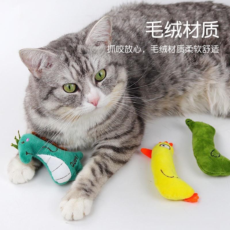 現貨 可愛貓咪玩具小動物造型 含貓草貓薄荷貓咪自嗨解悶玩具 寵物玩具-細節圖2