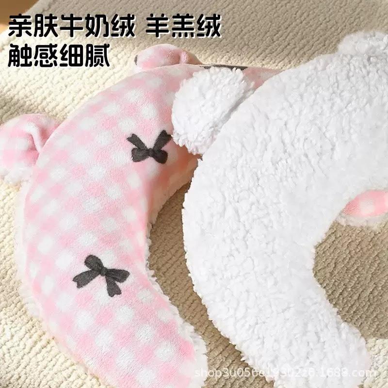 現貨 粉色藍色蝴蝶結枕頭 寵物玩具寵物用品睡覺枕頭保護頸椎深度睡眠狗狗貓貓枕頭-細節圖2