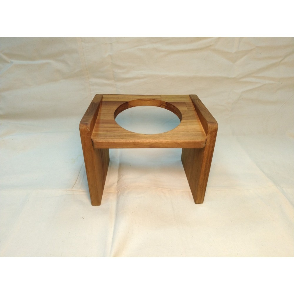 (枂木坊)緬甸柚木寵物碗架餐桌-高雄自家工廠手工製作-歐斯蒙護木油-可聊聊訂製高度及碗口數-(含陶瓷碗)-貓&小型犬適用-細節圖3