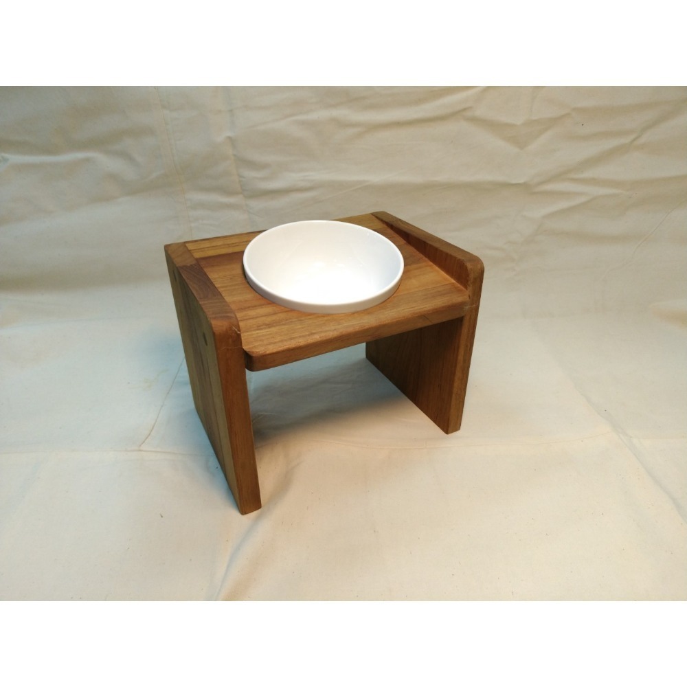 (枂木坊)緬甸柚木寵物碗架餐桌-高雄自家工廠手工製作-歐斯蒙護木油-可聊聊訂製高度及碗口數-(含陶瓷碗)-貓&小型犬適用-規格圖8