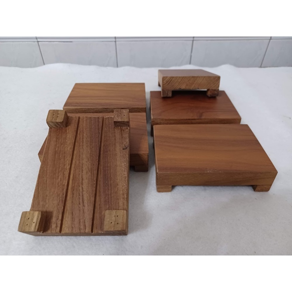 (枂木坊)柚.030-緬甸柚木底座.單件計價.   約長11.5cm寬8cm板厚1.8cm總高3cm-細節圖3