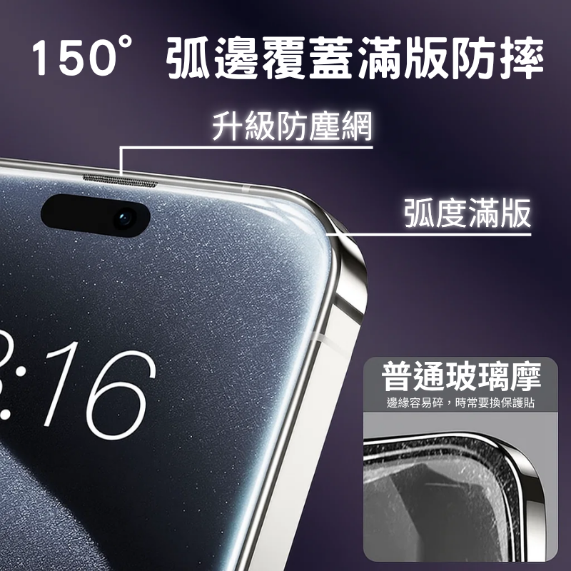 台灣當日出貨 保護貼 iPhone 透明 高清 霧面 抗藍光 玻璃貼 防指紋 防眩光 抗油汙 無塵倉 滿版防爆-細節圖2