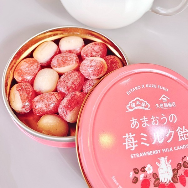 現貨- 日本榮太樓X久世福商店 草莓牛奶糖鐵罐 50g 聯名商品 糖果 日本零食-細節圖2