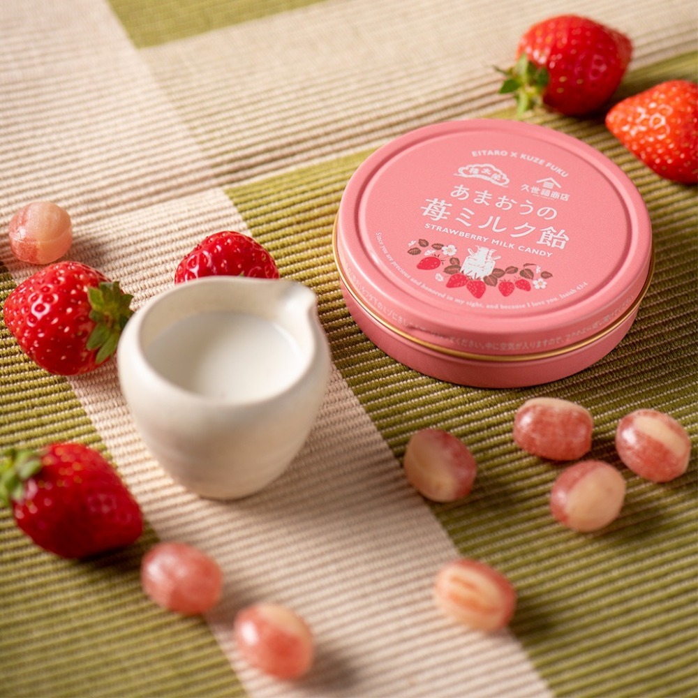 現貨- 日本榮太樓X久世福商店 草莓牛奶糖鐵罐 50g 聯名商品 糖果 日本零食-細節圖3