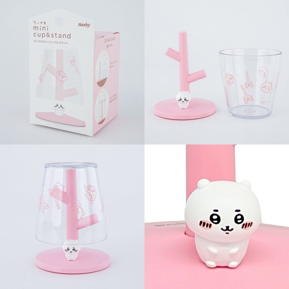 現貨- 日本Hashy 吉伊卡哇 漱口杯杯架套組 牙刷架 Chiikawa 小可愛 小八 兔兔 烏薩奇 杯架 浴室用品-細節圖2