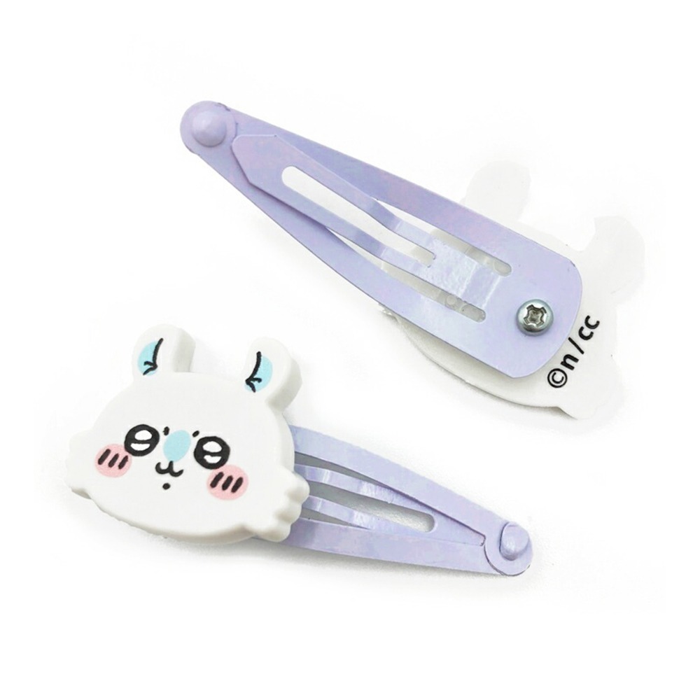 現貨- 日本粧美堂 吉伊卡哇小髮夾2入 瀏海夾 造型髮夾 劈啪夾 髮飾 Chiikawa 小可愛 小八貓 兔子 日本製-細節圖9