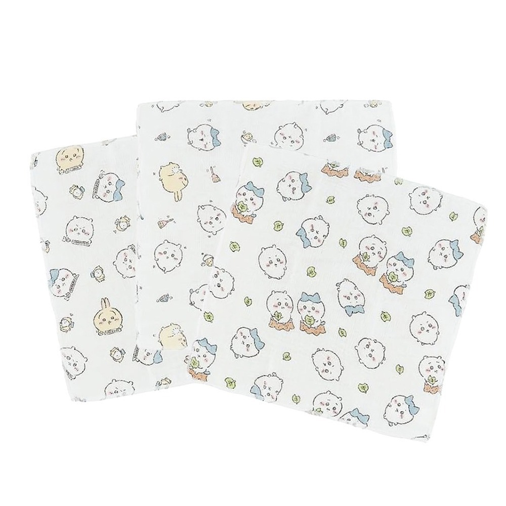 現貨- 日本Skater 吉伊卡哇家事巾3入 棉紗抹布 抹布 布巾 洗碗巾 Chiikawa 小可愛 小八貓 兔子-細節圖4