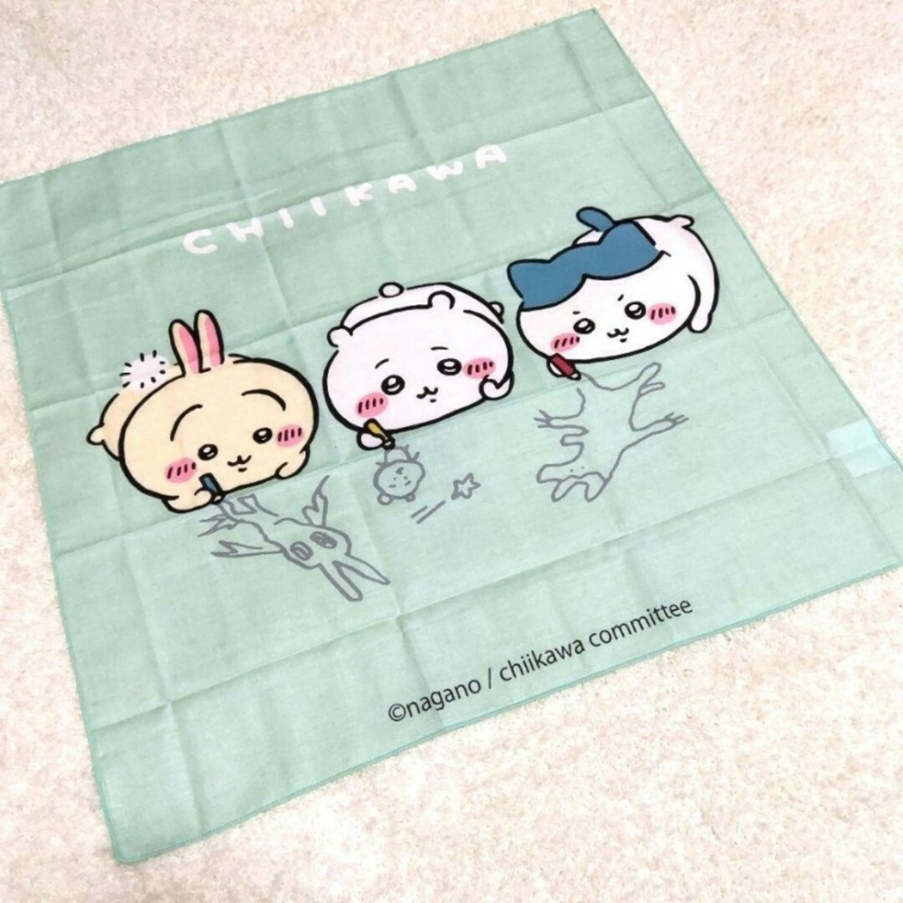 現貨- 日本Skater 吉伊卡哇方巾2入 便當巾 包巾 包袱布 Chiikawa 小可愛 小八貓 兔子 日本製-細節圖5