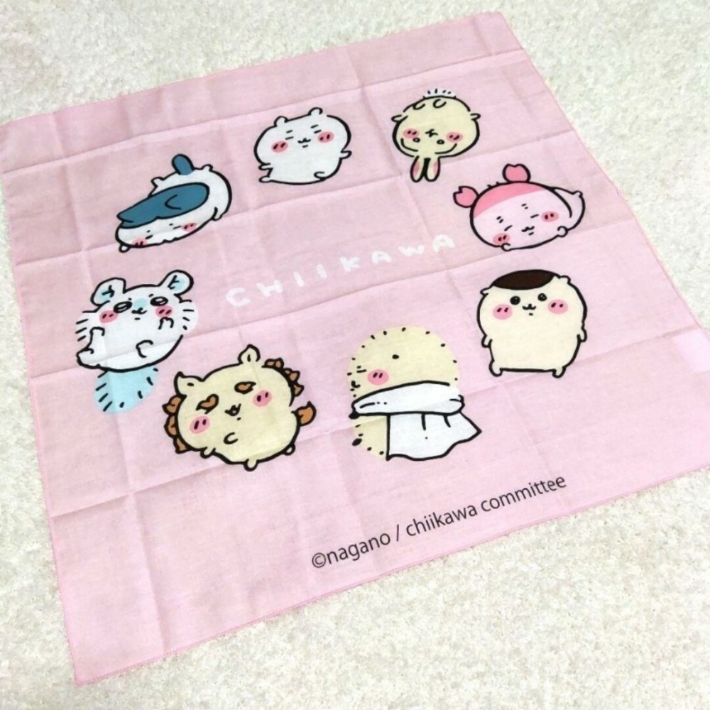 現貨- 日本Skater 吉伊卡哇方巾2入 便當巾 包巾 包袱布 Chiikawa 小可愛 小八貓 兔子 日本製-細節圖6