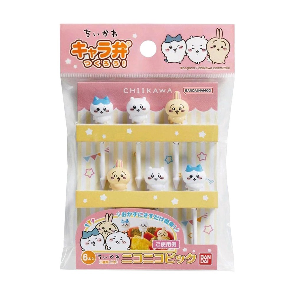 現貨-日本 吉伊卡哇食物裝飾叉 水果叉 點心叉 便當裝飾 Chiikawa 小可愛 小八貓 兔兔 烏薩奇-細節圖2